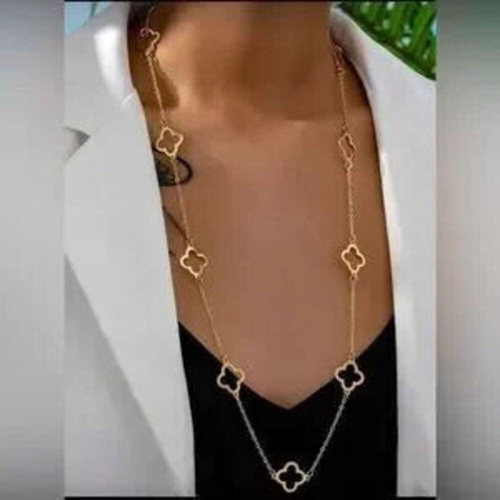Gold Clover Charm Necklace